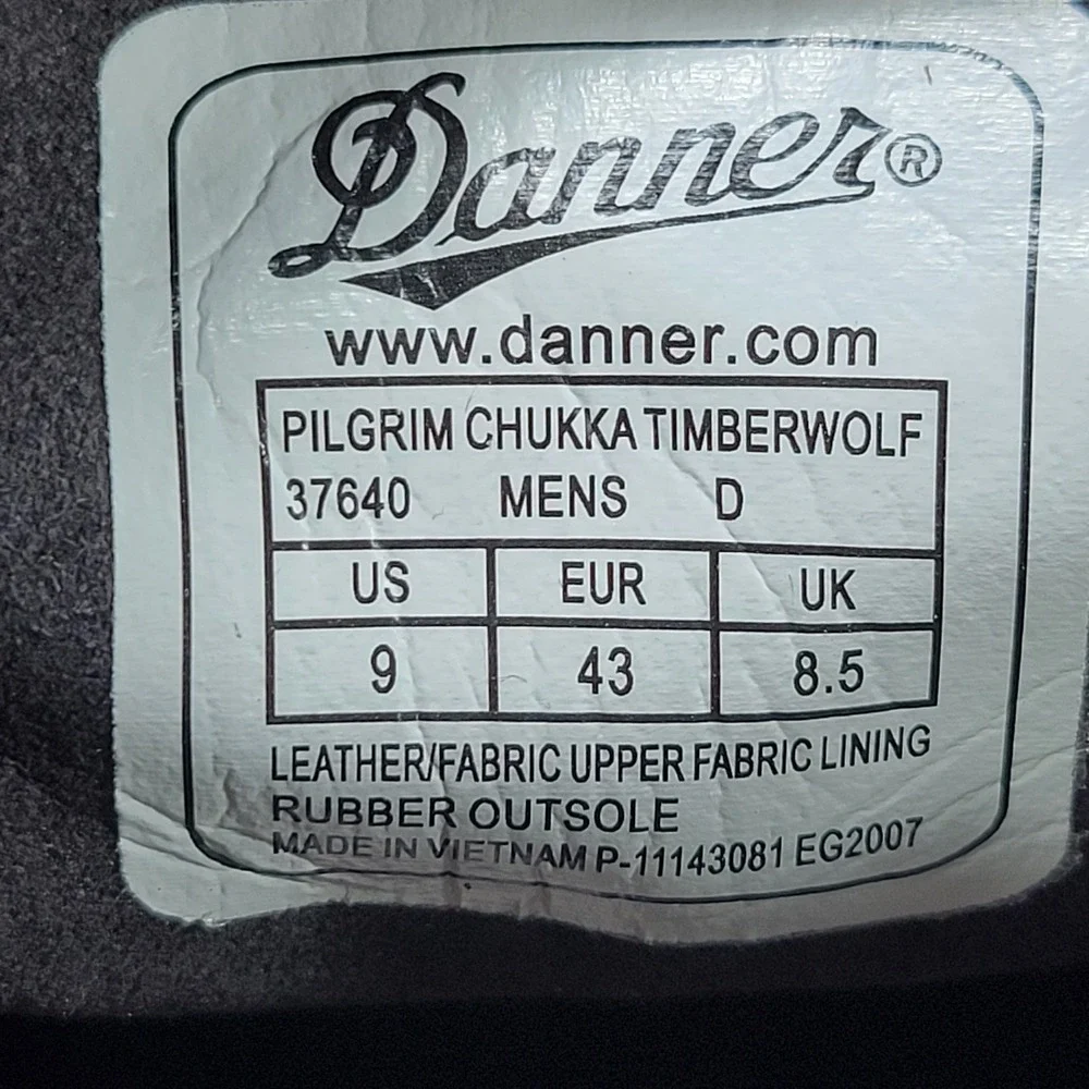 Danner Men's 9 Forrest Chukka Timberwolf Casual Leather Shoes 37640